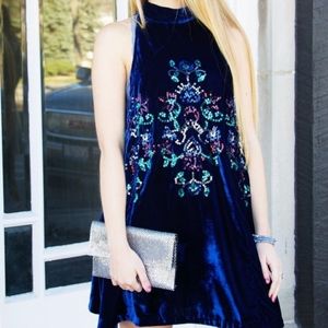 Free people blue combo jill velvet